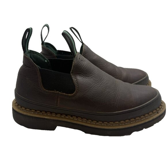 Georgia Giant Romeo Women's Slip on Work Shoes Boots Sz 9 Brown Leather GR362 - Picture 1 of 8